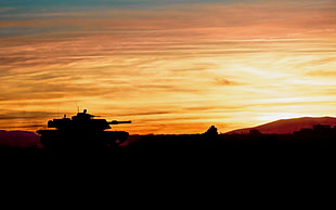 battle tank, tank, M1 Abrams, military, silhouette HD wallpaper