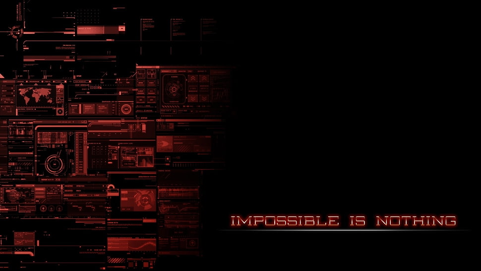 black background with impossible is nothing text overlay HD wallpaper