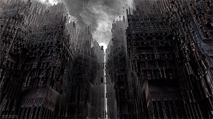 low angle photo of gray concrete buildings
