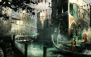 Grand Canal, Venice wallpaper, artwork, ancient, Assassin's Creed 2, video games HD wallpaper