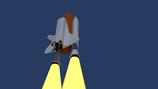 space shuttle toy, spaceship, space shuttle, minimalism, space HD wallpaper