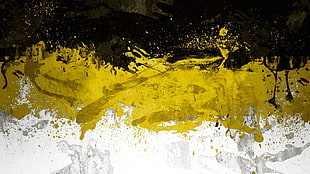 yellow black and white abstract painting HD wallpaper