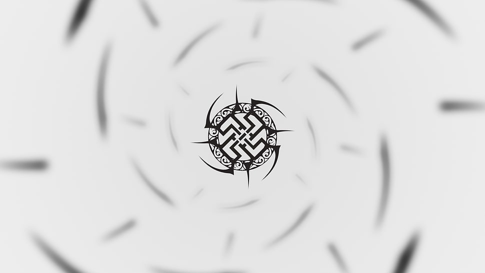 black logo, minimalism, white, tribal , black HD wallpaper