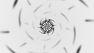 black logo, minimalism, white, tribal , black HD wallpaper