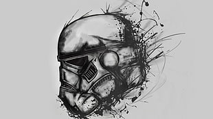 Star Wars Storm Trooper painting, stormtrooper, Star Wars, movie art, drawing