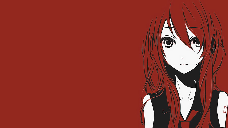 red, Vocaloid, Hatsune Miku, anime HD wallpaper