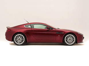 red Aston Martin coupe
