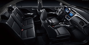 black vehicle interior view