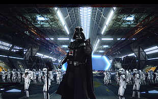 Star Wars Darth Vader and Stormtrooper movie scene HD wallpaper