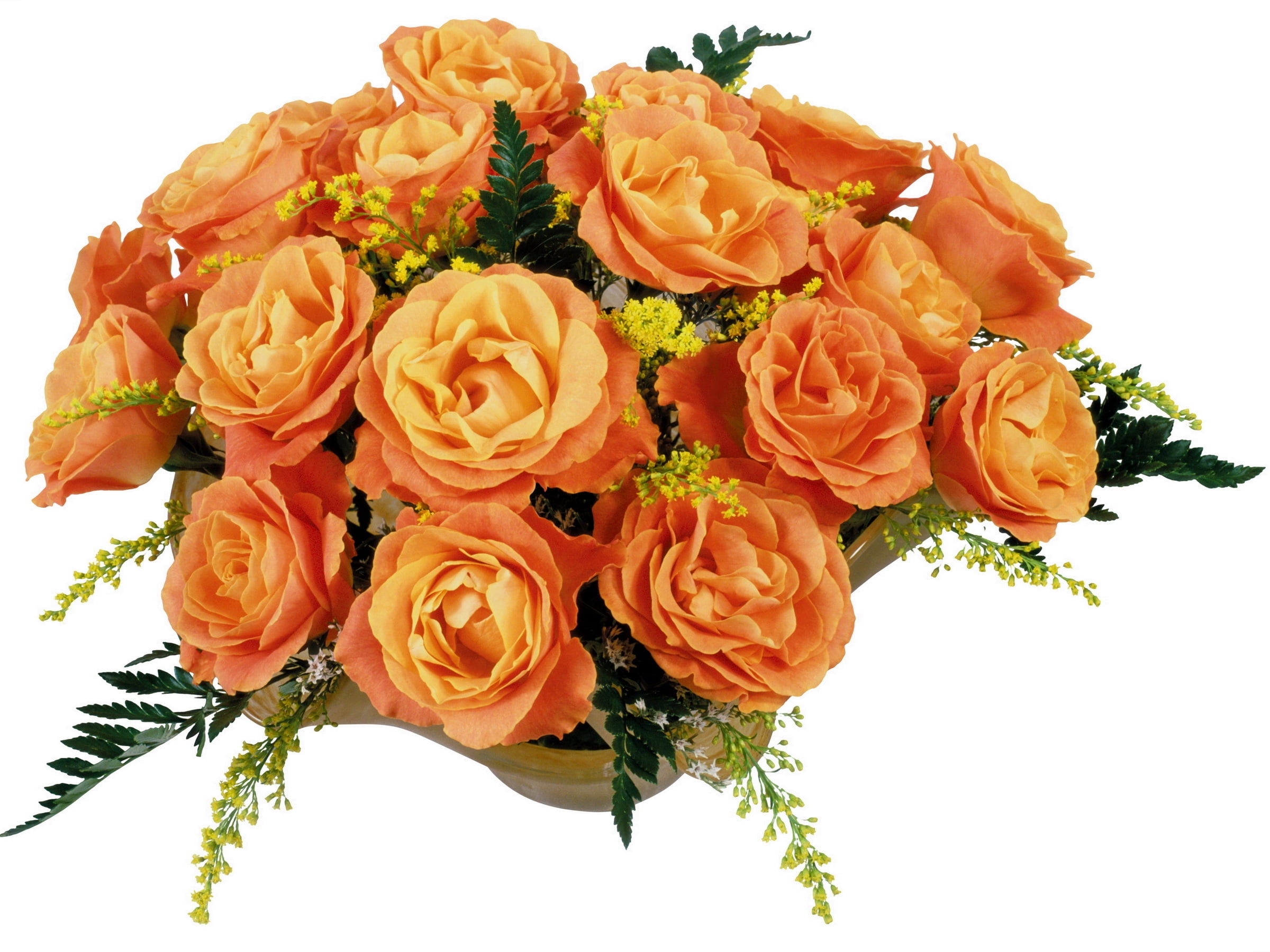 1280x720 resolution | orange Roses and yellow Goldenrod flowers bouquet ...