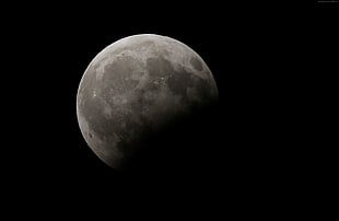 Earth's Luna, moon eclipse, space, 4k