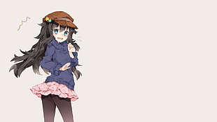 female anime character standing illustration