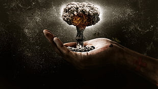 silver-colored and diamond ring, hands, fingers, scratch, explosion
