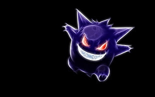 purple Pokemon illustration, Gengar, Pokémon, Fractalius