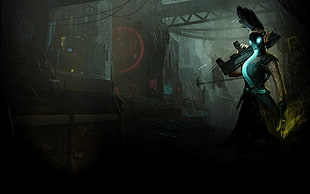 character holding weapon wallpaper, Shadowrun, cyberpunk HD wallpaper
