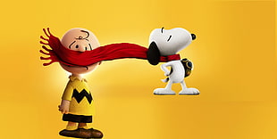Peanut and Snoopy digital wallpaper
