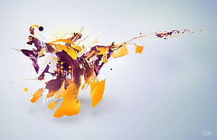 yellow and black petaled flower, abstract, simple background