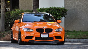 orange BMW car, car, performance car, BMW M3 GTS HD wallpaper