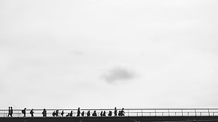black bridge, London, people, sky