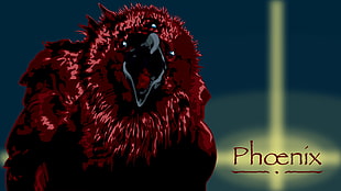red and black skull print textile, phoenix HD wallpaper