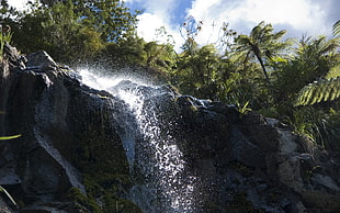 time lapse photography of waterfalls