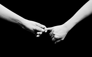 two human hands, Hands, Couple, Bw