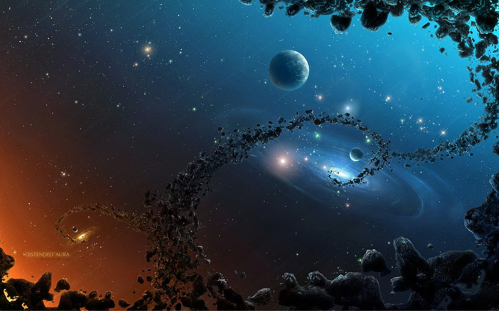 planet digital wallpaper, space, planet, space art HD wallpaper