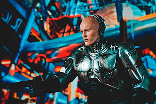 man wearing gear, RoboCop, Peter Weller, cyborg, movies