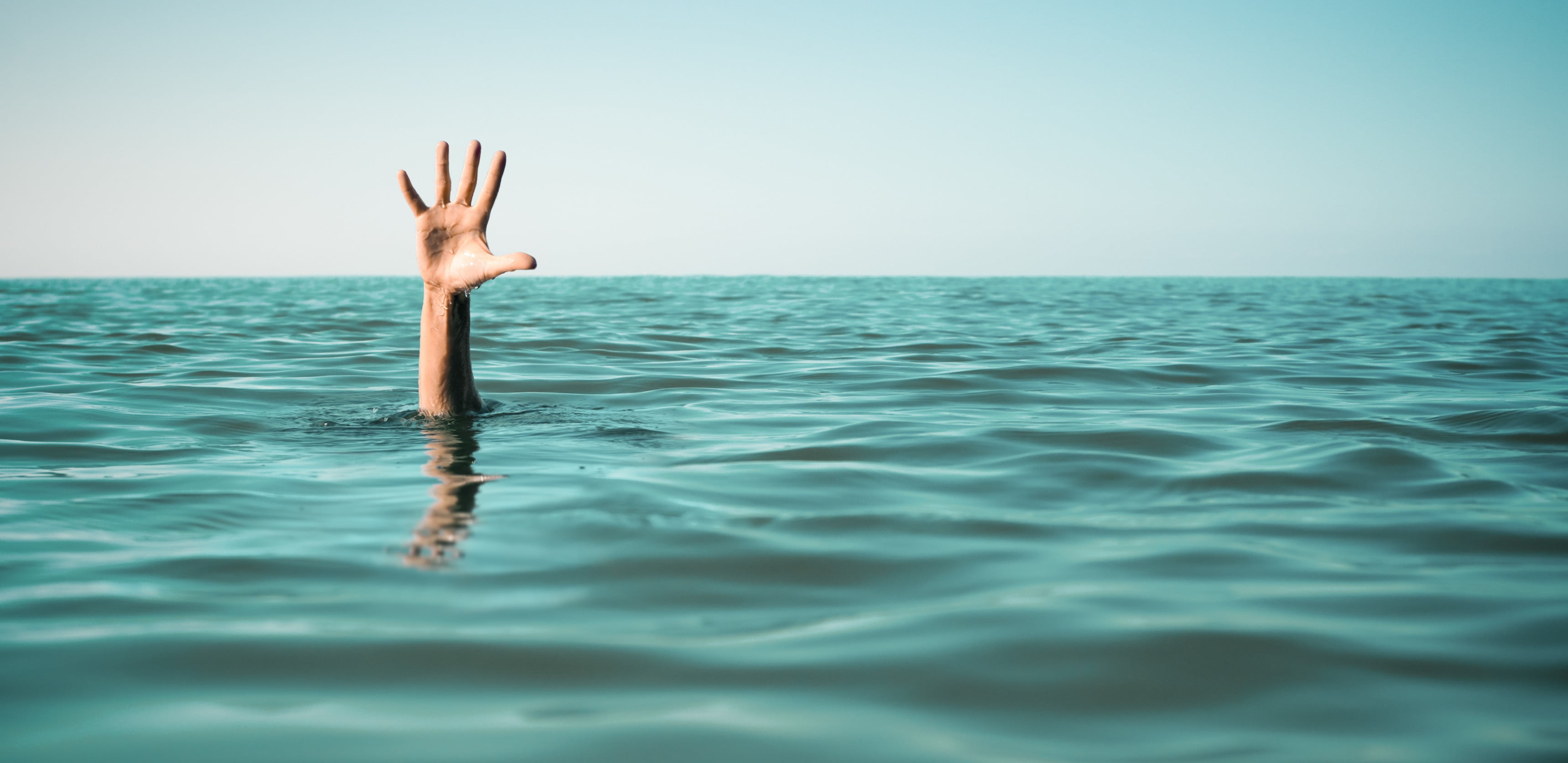 right human hand, drown, sea, hands, water