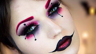 close-up photo of woman with makeup