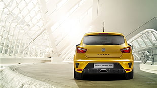 yellow Renault Megane 2 sedan, Seat Ibiza, car, concept cars, yellow cars