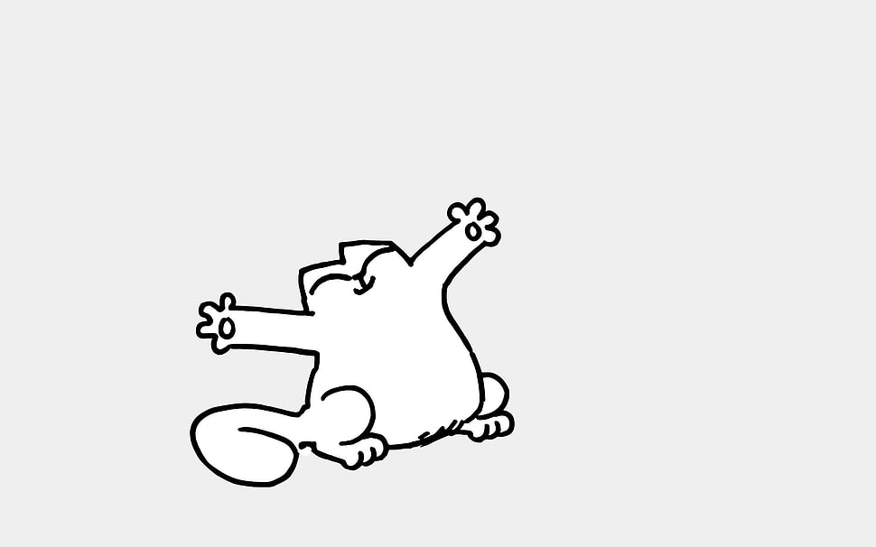 white cat sticker, Simon's Cat, comics, cat, drawing HD wallpaper