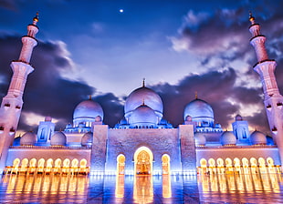 mosque with open lights HD wallpaper