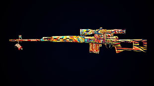 multicolored rifle HD wallpaper