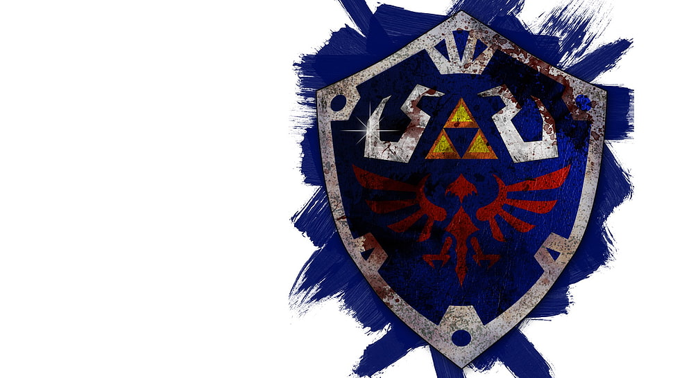 blue and red shield decor, The Legend of Zelda, hylian crest, video games, Hylian Shield HD wallpaper