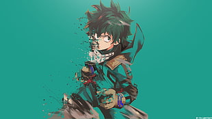 Izuku Midoriya illustration, Boku no Hero Academia, anime, Midoriya Izuku, green hair HD wallpaper