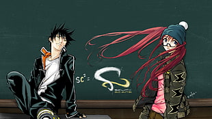 red haired female anime character and black haired man anime character digital wallpaper, Air Gear, manga, anime, Minami Itsuki