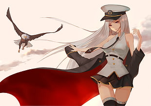 white haired anime character HD wallpaper