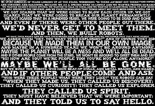 black and white wooden board, exploration, space, text HD wallpaper