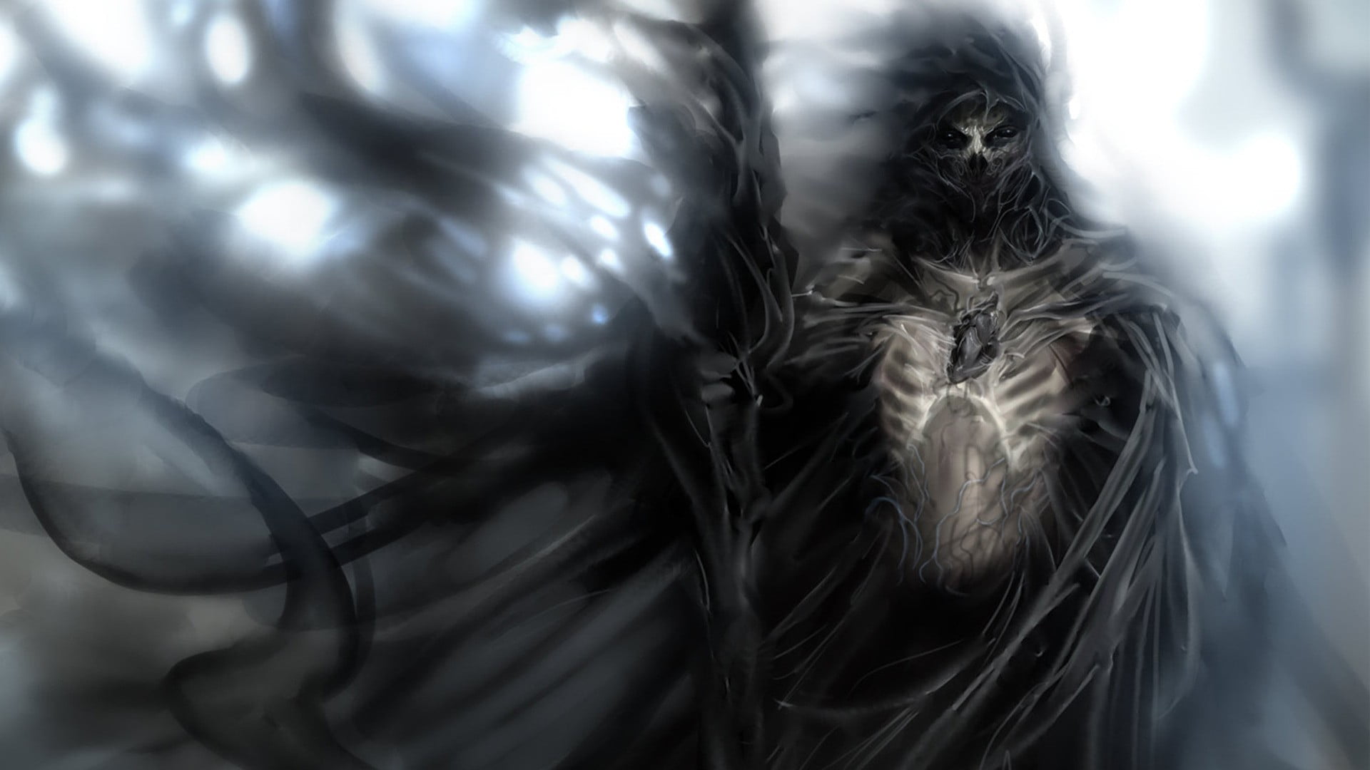 Black character 3D wallpaper, death, heart, fantasy art, Grim Reaper HD  wallpaper