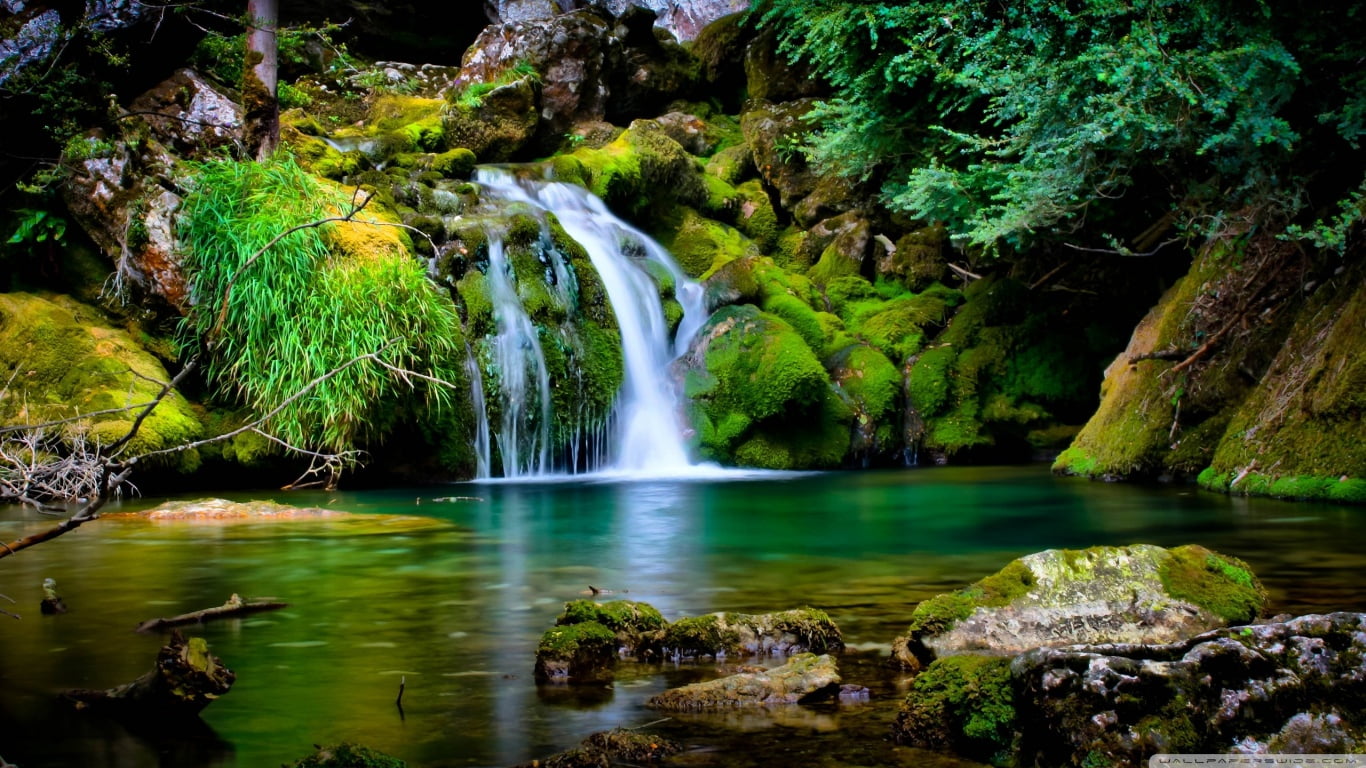 falls and body of water photography