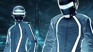 two black characters wallpaper, Daft Punk, Tron: Legacy, Tron HD wallpaper
