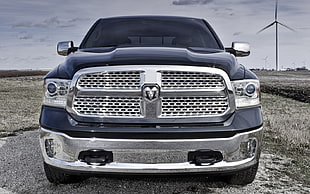 photo of silver and blue Dodge durango