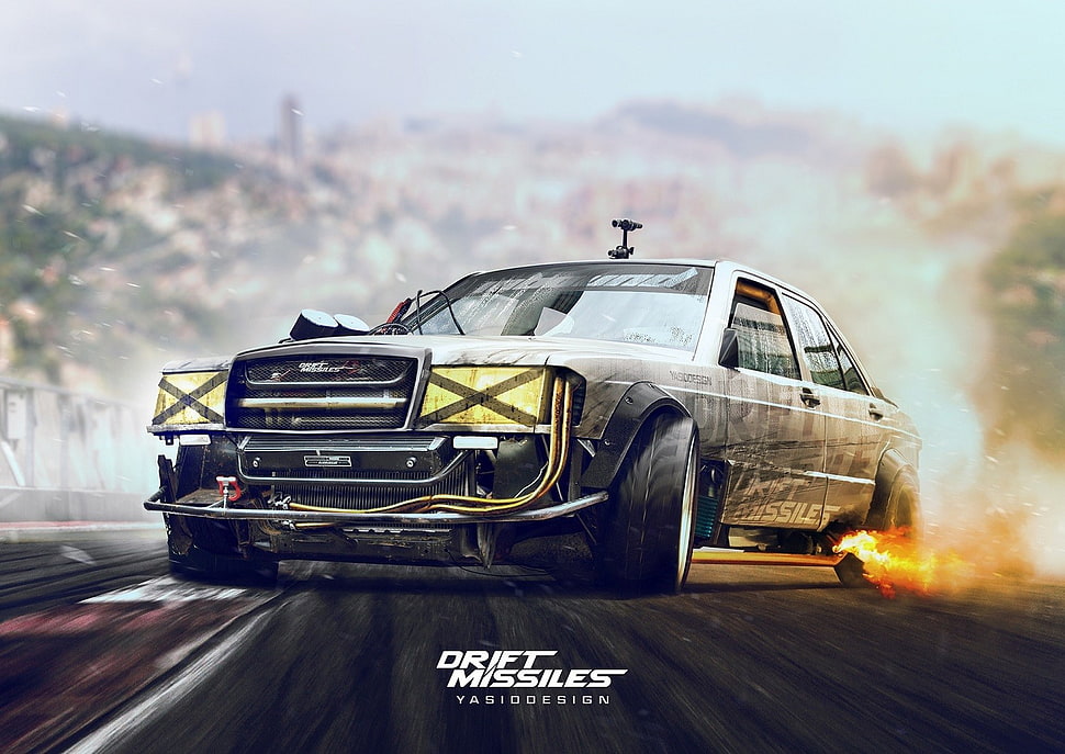 Drift Missiles digital wallpaper HD wallpaper