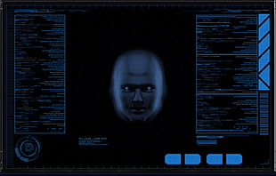 human's face digital wallpaper, blue, cabal, Brotherhood of Nod