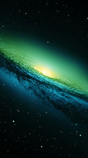 blue and green galaxy HD wallpaper
