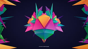 paper origami illustration, abstract, Lacza, geometry HD wallpaper