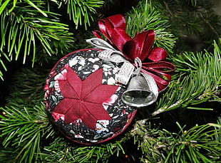 black, white and red bauble photo
