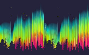 green, black, and pink color