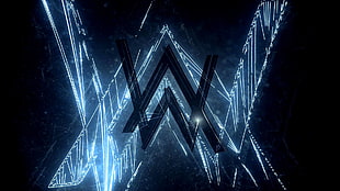 gray and white logo, Alan Walker logo HD wallpaper